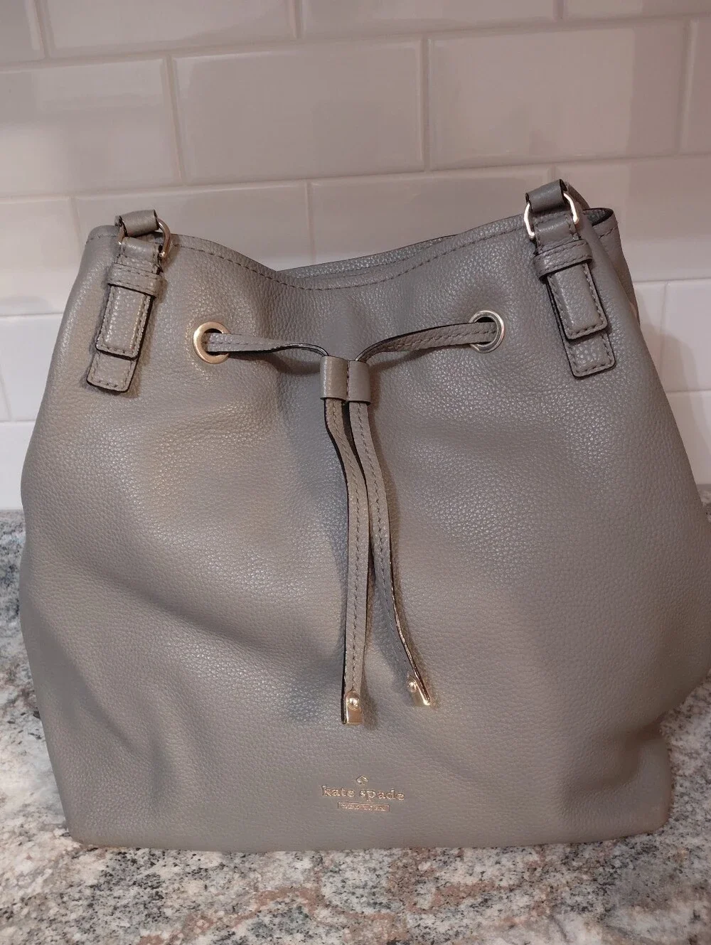 kate spade NY Jackson Street Arianna Leather Drawstring Tote Shoulder Bag